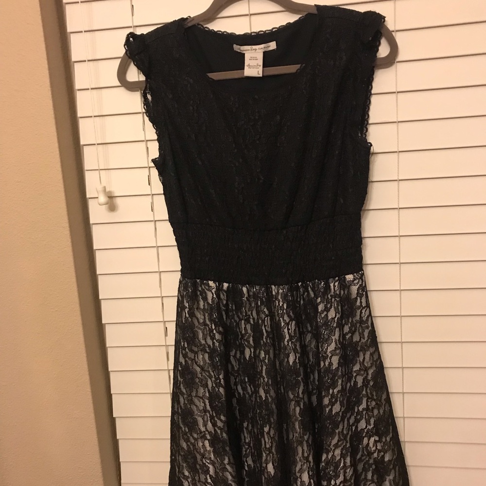 American Rag Cie Black & white lace dress large